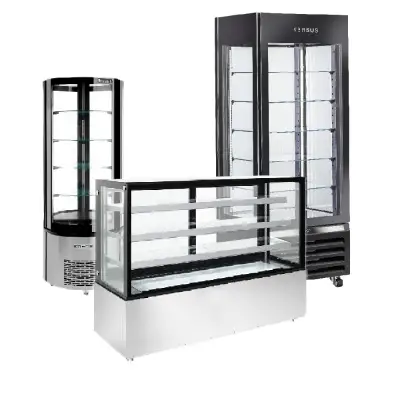 Refrigerated patisserie ice cream displays