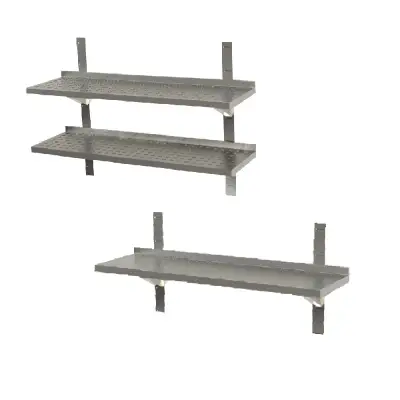 Stainless steel wall-mount shelves