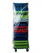 TRANSPARENT PLASTIC BASKET COVER WITH TWO ZIPS - DIMENSIONS cm L 55 x W 55 x H 16