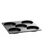 Non-stick cast aluminum baking pan with 5 molds - Mold dimensions ø cm 11x1,5h - Suitable for fried eggs or pancakes, preparing scrambled eggs in portions or reheating various types of tapas - Dimensions cm 28,2x29,2x2h