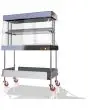 Stainless steel trolley with lower crossbars and 1 bag holder for Mod. ISLANDV2