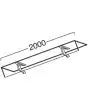 TEMPERED GLASS BAR TOP - CAST ALUMINIUM BRACKETS - FOR GRANITA/ GELATO POZZETTI 200cm LENGTH