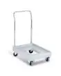 MAXI DOLLY TROLLEY WITH CHROME-PLATED HANDLEBAR FOR MODELS AF6, AF7, AF8, GN1/1 and GN18/18, KOALA70 - No. 4 rubber castors Ø 100mm, no. 2 fixed castors and no. 2 swivel castors - DIMENSIONS cm L 52,5 x D 75 x 96,5 H