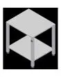 TABLE - Cod. EKT 423 - AISI 430 TABLE - For models EKF 423, EKF 443 and EKF 523 in all versions - Dimensions cm. L 61 x D 63 x 79,1 h