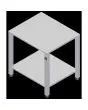 TABLE - Cod. EKT 411 - AISI 430 TABLE - For models EKF 311, EKF 364, EKF 411 and EKF 464 in all versions - Dimensions cm. L 78,5 x D 67 x 79,1 h