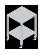 TABLE - Cod. EKTR 423 - AISI 430 TABLE with castors - For models EKF 423, EKF 443 and EKF 523 in all versions - Dimensions cm. L 61 x D 63 x 88,3 h