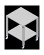 TABLE - Cod. EKTR 411 - AISI 430 TABLE with castors - For models EKF 311, EKF 364, EKF 411 and EKF 464 in all versions - Dimensions cm. L 78,5 x D 67 x 88,3 h