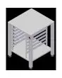 TABLE - Cod. EKTS 423 - AISI 430 TABLE with universal brackets - Capacity n. 6 GN 2/3 trays or n. 6 racks cm 42,5 x 34 - For models EKF 423, EKF 443 and EKF 523 in all versions - Dimensions cm. L 61 x D 63 x 79,1 h