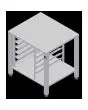 TABLE - Cod. EKTS 411 - AISI 430 TABLE with universal brackets - Capacity n. 6 GN 1/1 trays or n. 6 racks cm 60 x 40 - For models EKF 311, EKF 364, EKF 411 and EKF 464 in all versions - Dimensions cm. L 78,5 x D 67 x 79,1 h