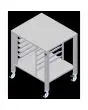 TABLE - Cod. EKTRS 411 - AISI 430 TABLE with castors and universal brackets - Capacity n. 6 GN 1/1 trays or n. 6 racks cm 60 x 40 - For models EKF 311, EKF 364, EKF 411 and EKF 464 in all versions - Dimensions cm. L 78,5 x D 67 x 88,3 h