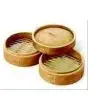 SET OF BAMBU BASKETS FOR STEAM COOKING: 3 BASKETS + 1 LID - DIAMETER 15 cm
