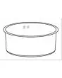 SECOND ROUND SINK DIAMETER 42 cm (ACCESSORIES TO BE APPLIED TO THE BACK COUNTER)