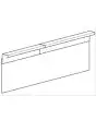 BLACK MELAMINE BACKREST WITH PRONDA SHELF 22 cm IN BLACK EPOXY POWDER COATED SHEET METAL, FOR ISLAND SOLUTIONS - LENGTH 250 cm (ACCESSORIES TO BE APPLIED TO THE BACK COUNTER)