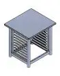 TABLE WITH TRAY SUPPORTS (cm 43,5 x 35) - DIMENSIONS cm L 59 x P 61 x H 85