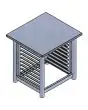 TABLE WITH TRAY SUPPORTS cm L 84 x D 77 x H 85