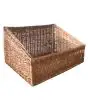 HAND-WOVEN WICKER INCLINED BASKET - Dimensions cm 50 x 40 x 15/25h