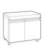 SUPPORT FOR PASTRY FRYERS WITH DOORS - DIMENSIONS cm L 70 x D 54 x 60 H