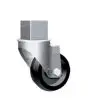 WHEEL KIT WITH WALL FIXING CHAINS - The kit includes n. 2 wheels with brake + n. 2 wheels without brake
