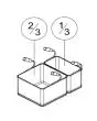 N. 1 BASKET GN 2/3 DIMENSIONS cm L 29 x D 29 x H 20 + N. 1 BASKET GN 1/3 DIMENSIONS cm L 29 x D 16 x H 20