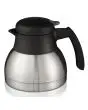 STAINLESS STEEL VACUUM JUG - CAPACITY of 0.9 liters - DOUBLE WALL, ROTATING LID AND BEVERAGE DISPENSING BUTTON INCLUDED - BLACK COLOR - DIM. cm L ø 15 x 12.5 + 2 h