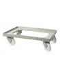 ABS CART FOR PIZZA DOUGH CONTAINERS - LOADING CAPACITY 250 KG - WEIGHT 3,70 KG - EXTERNAL DIMENSIONS cm 60 x 40 - SILK GRAY COLOR