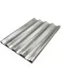 Perforated aluminum tray wavy 4/11 channels with crossbar 60x40 cm - Thickness 10/10 - Suitable for baguettes