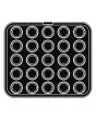 ROUND PLATE FOR COOKMATIC - MOD. 12 - IN ALUMINIUM - NON-STICK - Dimensions cm L 38 x D 33 - ADAPTABLE TO COOKMATIC SPECIAL - Top dimensions cm ø 5,2 - Bottom dimensions cm ø 3,7 - H cm 2 - SMOOTH - No. 25 SMALL ROUND MOULDS - WALL THICKNESS 3,5 mm - BOTT
