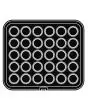 ROUND PLATE FOR COOKMATIC - MOD. 26 - IN ALUMINIUM - NON-STICK - Dimensions cm L 38 x D 33 - ADAPTABLE TO COOKMATIC SPECIAL - Top dimensions cm ø 4,8 - Bottom dimensions cm ø 4,1 - H cm 1,8 - SMOOTH - No. 30 SMALL ROUND MOULDS - WALL THICKNESS 4 mm - BOTT