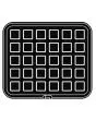 SQUARE PLATED FOR COOKMATIC - MOD. 27 - IN ALUMINIUM - NON-STICK - Dimensions cm L 38 x D 33 - ADAPTABLE TO COOKMATIC SPECIAL - Top dimensions cm 4 x 4 - Bottom dimensions cm 3,8 x 3,8 - H cm 1,5 - RIBBED - No. 30 SQUARE MOULDS - WALL THICKNESS 3,5 mm - B