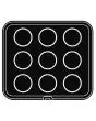 ROUND PLATE FOR COOKMATIC - MOD. 29 - IN ALUMINIUM - NON-STICK - Dimensions cm L 38 x D 33 - ADAPTABLE TO COOKMATIC SPECIAL - Top dimensions cm ø 7,5 - Bottom dimensions cm ø 7,1 - H cm 2 - SMOOTH - No. 9 ROUND MOULDS - WALL THICKNESS 3,5 mm - BOTTOM THIC