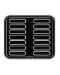 ECLAIR PLATE FOR COOKMATIC - MOD. 38 - IN ALUMINIUM - NON-STICK - Dimensions cm L 38 x D 33 - ADAPTABLE TO COOKMATIC SPECIAL - Top dimensions cm 12,6 x 3,2 - Bottom dimensions cm 12,3 x 3 - H cm 1,5 - No. 14 ECLAIR MOULDS - WALL THICKNESS 3,5 mm - BOTTOM 