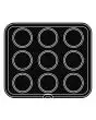 ROUND PLATE FOR COOKMATIC - MOD. 41 - IN ALUMINIUM - NON-STICK - Dimensions cm L 38 x D 33 - ADAPTABLE TO COOKMATIC SPECIAL - Top dimensions cm ø 8,5 - Bottom dimensions cm ø 7,4 - H cm 2 - SMOOTH - No. 9 CAKE MOULDS - WALL THICKNESS 3,5 mm - BOTTOM THICK