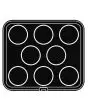 ROUND PLATE FOR COOKMATIC - MOD. 45 - IN ALUMINIUM - NON-STICK - Dimensions cm L 38 x D 33 - ADAPTABLE TO COOKMATIC SPECIAL - Top dimensions cm ø 9 - Bottom dimensions cm ø 8,7 - H cm 2 - SMOOTH - No. 8 ROUND MOULDS - WALL THICKNESS 5 mm - BOTTOM THICKNES