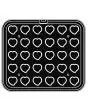 HEART-SHAPED PLATE FOR COOKMATIC - MOD. 60 - IN ALUMINIUM - NON-STICK - Dimensions cm L 38 x D 33 - ADAPTABLE TO COOKMATIC SPECIAL - Top dimensions cm 4 x 3,8 - Bottom dimensions cm 3,7 x 3,5 - H cm 1,7 - SMOOTH - No. 30 HEART MOULDS - WALL THICKNESS 3 mm