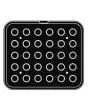 ROUND PLATE FOR COOKMATIC - MOD. 9 - IN ALUMINIUM - NON-STICK - Dimensions cm L 38 x D 33 - ADAPTABLE TO COOKMATIC SPECIAL - Top dimensions cm ø 3,3 - Bottom dimensions cm ø 2,8 - H cm 2 - SMOOTH - No. 30 ROUND MOULDS - WALL THICKNESS 3 mm - BOTTOM THICKN