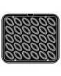 OVAL PLATE FOR COOKMATIC - MOD. E - IN ALUMINIUM - NON-STICK - Dimensions cm L 38 x D 33 - ADAPTABLE TO COOKMATIC SPECIAL - Top dimensions cm 6,7 x 3,3 - Bottom dimensions cm 5,1 x 1,7 - H cm 1,8 - RIBBED - No. 30 MINI BOAT MOULDS - WALL THICKNESS 3 mm - 