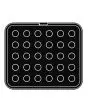 PLATE FOR COOKMATIC SPECIAL - MOD. S03 - IN ALUMINIUM - NON-STICK - Plate dimensions cm L 38 x D 35 - Top dimensions cm ø 3,1  Bottom dimensions cm ø 2,7 - H 3,5 cm - SMOOTH - No. 30 ROUND MOULDS - WALL THICKNESS 3 mm - BOTTOM THICKNESS 3,5 mm