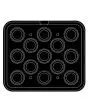 ROUND PLATE FOR COOKMATIC - MOD. A - IN ALUMINIUM - NON-STICK - Dimensions cm L 38 x D 33 - ADAPTABLE TO COOKMATIC SPECIAL - Top dimensions cm ø 6,7 - Bottom dimensions cm ø 4,3 - H cm 2,1 - RIBBED - No. 13 ROUND MOULDS - WALL THICKNESS 4 mm - BOTTOM THIC