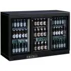 UNDERCOUNTER FRIDGE  - PAINTED STEEL/ALUMINIUM EXTERIOR - FOR BEVERAGES - Mod. G-BC3PS - VENTILATED COOLING - CAPACITY Lt 335 - N. 3 SLIDING GLASS DOORS - TEMPERATURE RANGE +2°/+8°C - Dimensions cm L135 x D53,5 x h92 - CE APPROVED