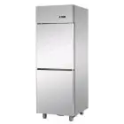 UPRIGHT FRIDGE - STAINLESS STEEL AISI 304 - VENTILATED COOLING - Mod. B206EBT - CAPACITY LT 600 - N. 2 DOORS - TEMPERATURE -18°/-22°C - Dimensions Cm L 71 x D 70 x H 203/210 - EC standards