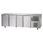 REFRIGERATED COUNTER - STAINLESS STEEL AISI 304 - Mod. UG04M60 - VENTILATED COOLING - N. 4 DOORS - TEMPERATURE 0°/+10°C - Dimensions cm. L 236 x D 60 x H 85/92 - EC standards