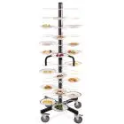 PLATE RACK - MOD. 3010 - BLACK PAINTED STEEL STRUCTURE - WHITE RILSAN PLASTIC-COATED STEEL RACKS  - CAPACITY N. 96 PLATES - PLATES ø cm. 18÷24 - DIMENSIONS cm. L77 x D77 X H180