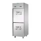 UPRIGHT FRIDGE - STAINLESS STEEL AISI 304 - VENTILATED COOLING - DUAL TEMP NT+LT - Mod. A2 07 MID PN - CAPACITY Lt 700 - 2 DOORS - TEMPERATURE NT -2° / +10° - TEMPERATURE LT -18° /-22°C - Dimensions cm L 71 x D 80 x H 203/210 - EC Standards