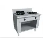 GAS EURASIA COOKER, 2 BURNERS  - MOD. PAP02 - Entirely made to measure - Open cupboard - Smooth cooktop - Gas power choices kW 3,0/4,5/7,5/9,5/14/21 - Dimensions: cm L 100 x D 70 x H 85 - CE approved