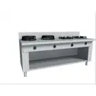 GAS EURASIA COOKER, 4 BURNERS  - MOD. PAP042 - Entirely made to measure - Open cupboard - Smooth cooktop - Gas power choices kW 3,0/4,5/7,5/9,5/14/21 - Dimensions: cm L 100 x D 100 x H 85 - CE approved