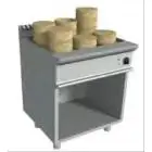 ELECTRIC DIM SUM STEAMER - MOD. N9WUZ800DC - Stainless steel construction - Open cupboard - Rounded stainless steel worktop - tanks GN 2/1 +  2 x 1/3 cm 20h - Perforated stainless steel tray stand for bambu baskets - Electric power kW 24,0 - Three phase 4