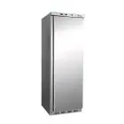UPRIGHT FRIDGE - STAINLESS STEEL AND ABS - STATIC COOLING - ECO - Mod. G-ER400SS - SINGLE SOLID DOOR - GROSS CAPACITY LT 340 - TEMPERATURE RANGE +2º/+8ºC - Dimensions cm L60 x D58,5 x h185,5 - CE APPROVED
