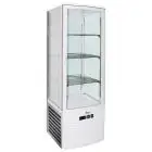 VERTICAL REFRIGERATED DISPLAY - GLASS ON 4 SIDES - Mod. G-LSC235 - VENTILATED COOLING - CAPACITY Lt 235 - TEMPERATURE RANGE +2°/+8°C - Dimensions cm L51,5 x D48,5 x h169,5 - CE APPROVED