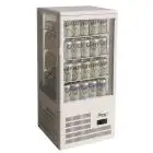 REFRIGERATED COUNTERTOP DRINKS DISPLAY - GLASS ON 4 SIDES - Mod. G-TCBD68 - TEMPERATURE RANGE +2º/+8ºC - Capacity Lt. 68 - Supply SINGLE PHASE 230V/1/50Hz - Power W 160 - Dimensions cm L42,8 x D38,6 x h92,4 - Weight Kg 33