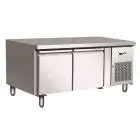 REFRIGERATED COUNTER - STAINLESS STEEL AISI 304 - VENTILATED COOLING - HEIGHT 65 cm - Mod. G-UGN2100TN - GASTRONORM 1/1 (cm 53x32,5) - DOUBLE SOLID DOOR - GROSS CAPACITY Lt 170 - TEMPERATURE RANGE -2°/+8°C - Dimensions cm L136 x D70 x h65 - CE APPROVED